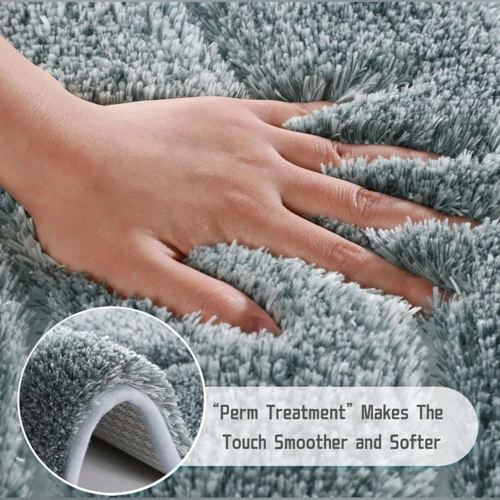 Luxury Microfiber Extra Thick & Soft Bath Mat Rug Blue Wave 24X24
